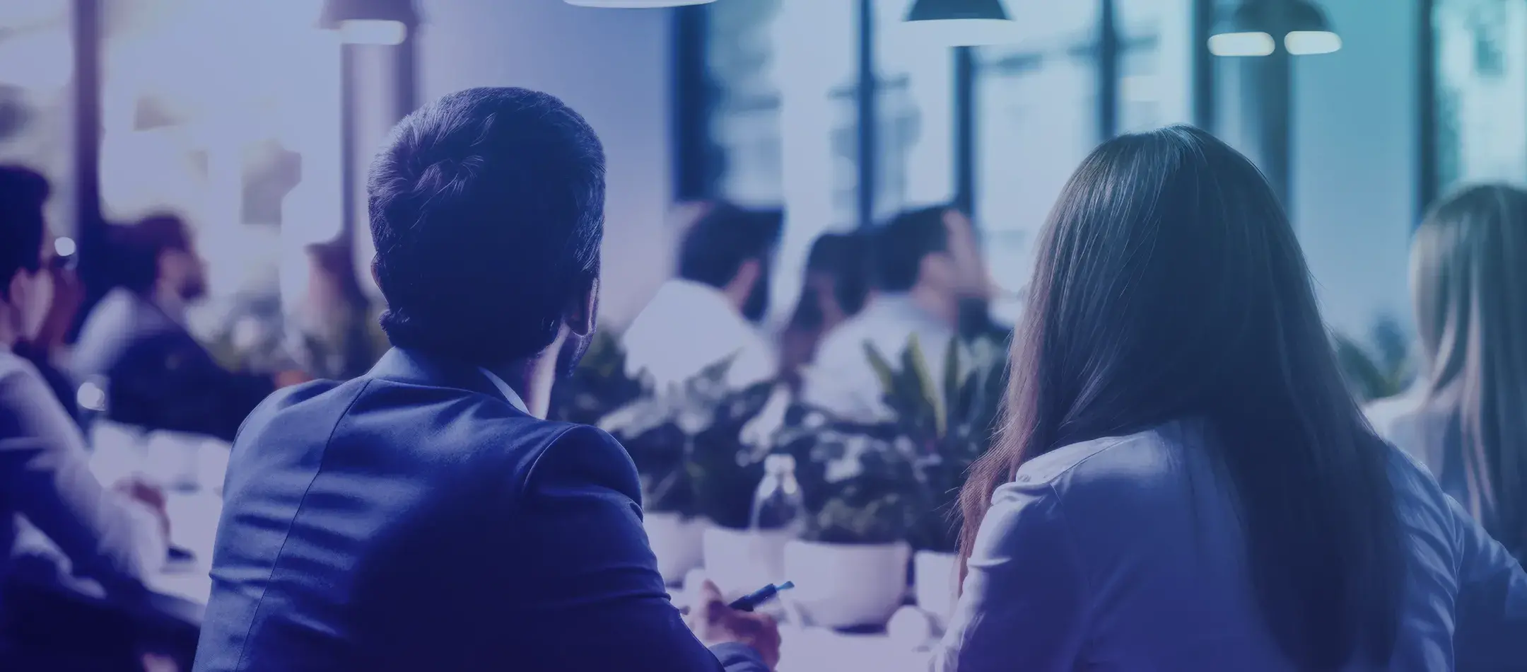 large group at a meeting